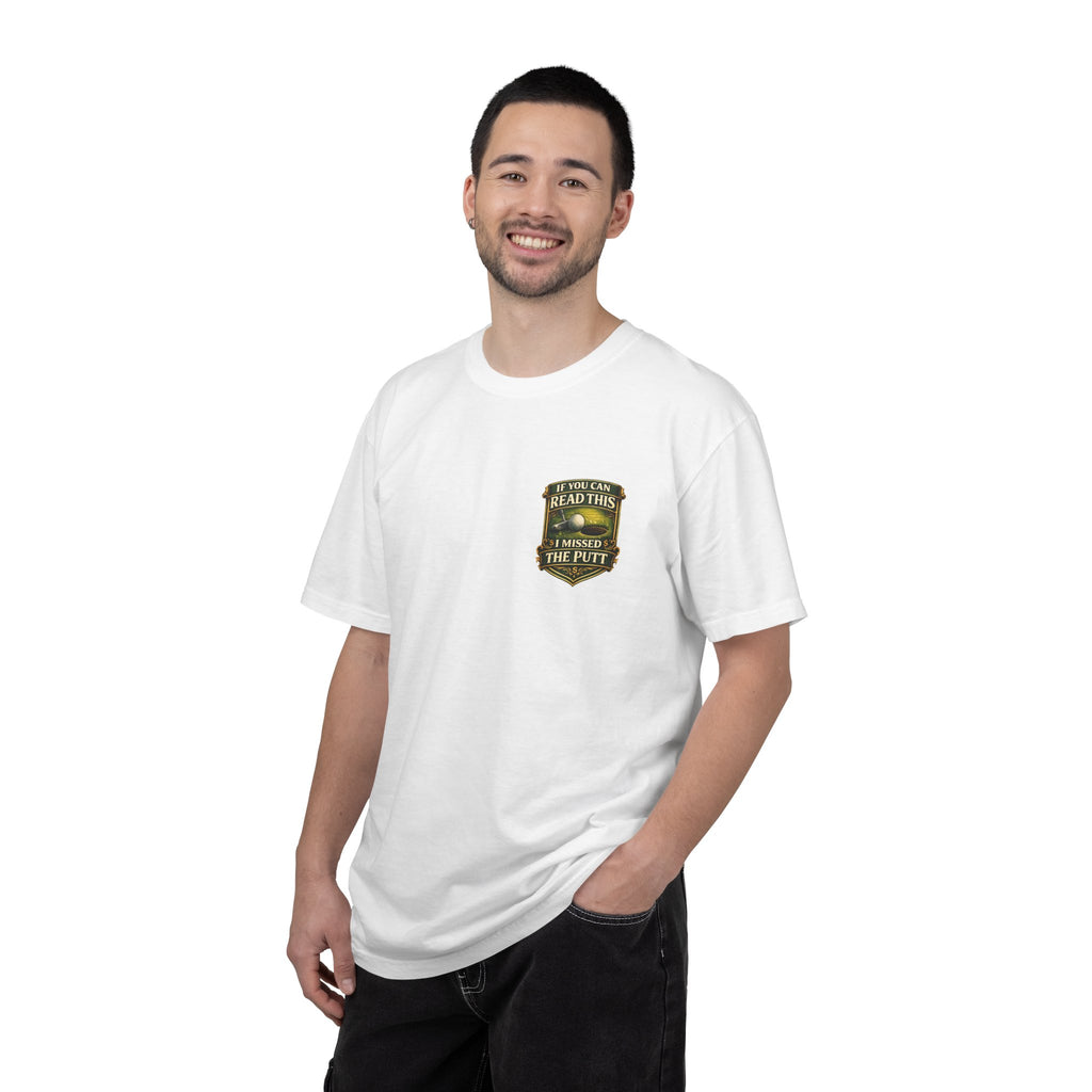 Golf Scene T-Shirt — "If You Can Read This I'm Behind The Putt" Vintage Badge Tee