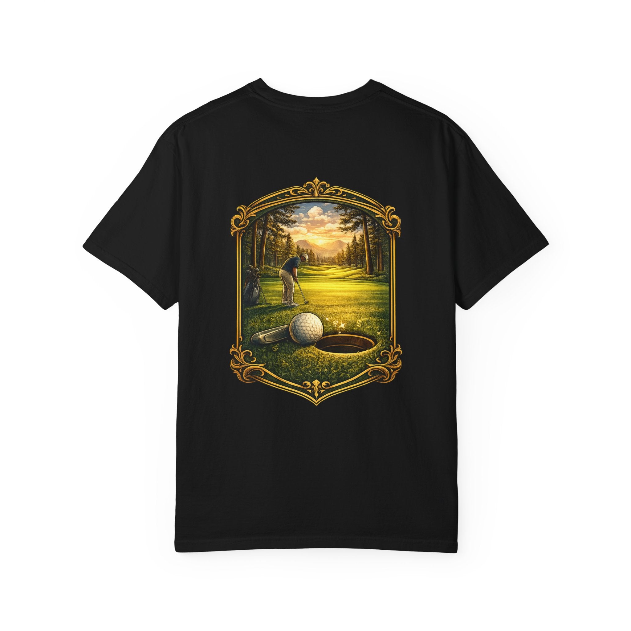 Golf Scene T-Shirt — "If You Can Read This I'm Behind The Putt" Vintage Badge Tee