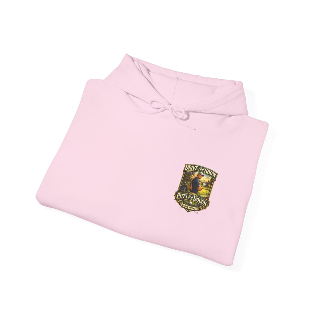 Golf Hoodie - "Grip It & Sip It" Golfer Hoodie with Retro Outdoors Badge