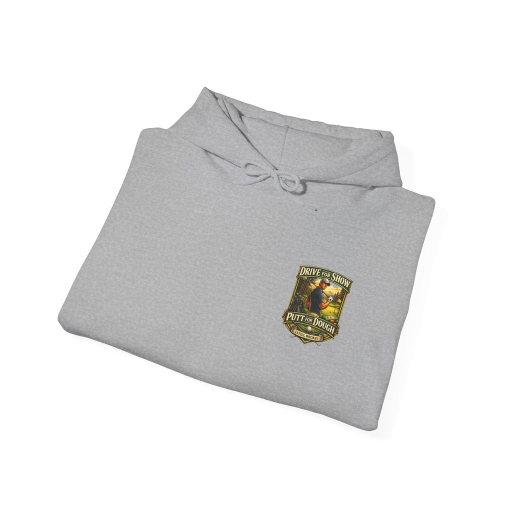 Golf Hoodie - "Grip It & Sip It" Golfer Hoodie with Retro Outdoors Badge