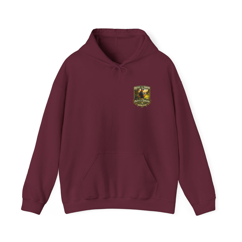 Golf Hoodie - "Grip It & Sip It" Golfer Hoodie with Retro Outdoors Badge