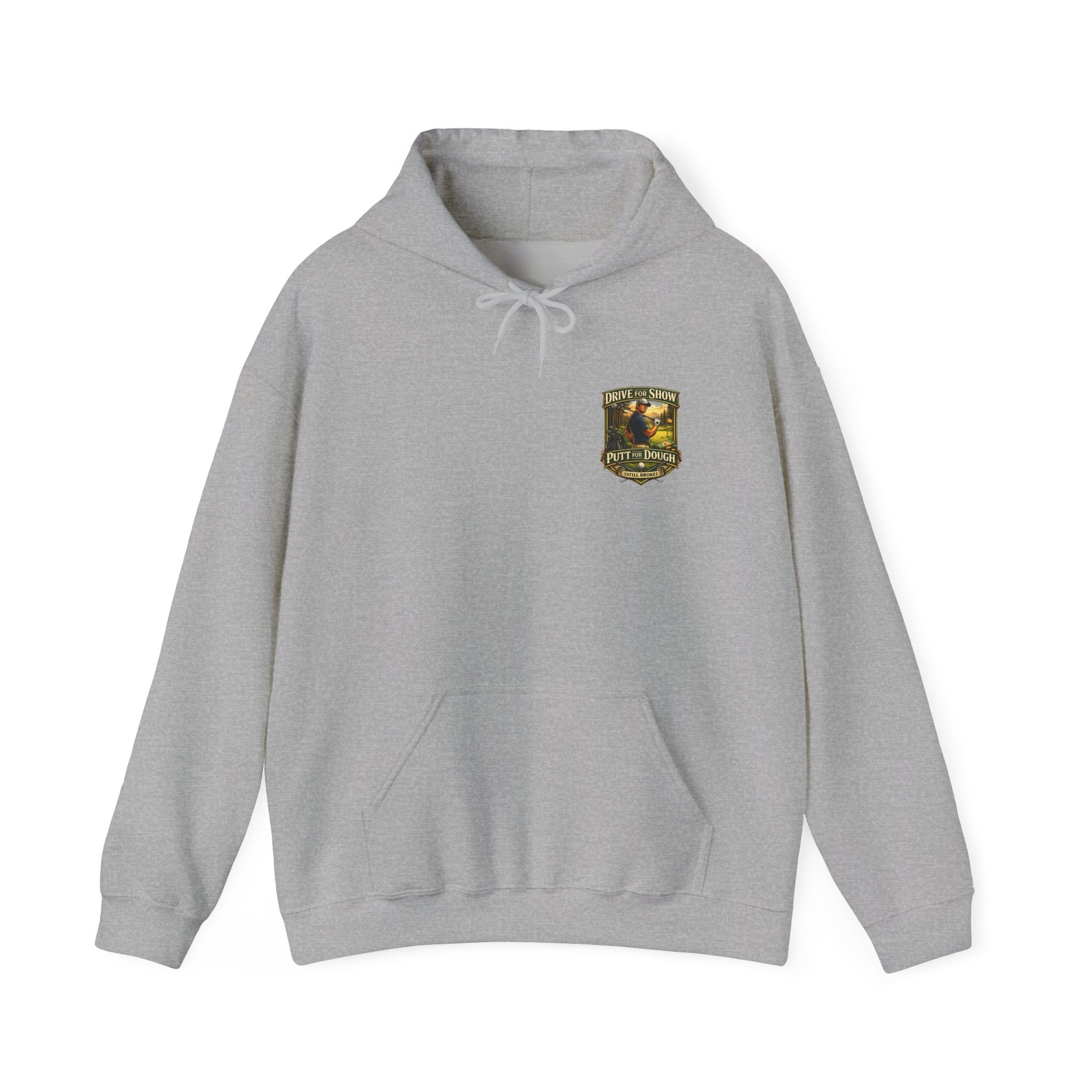 Golf Hoodie - "Grip It & Sip It" Golfer Hoodie with Retro Outdoors Badge