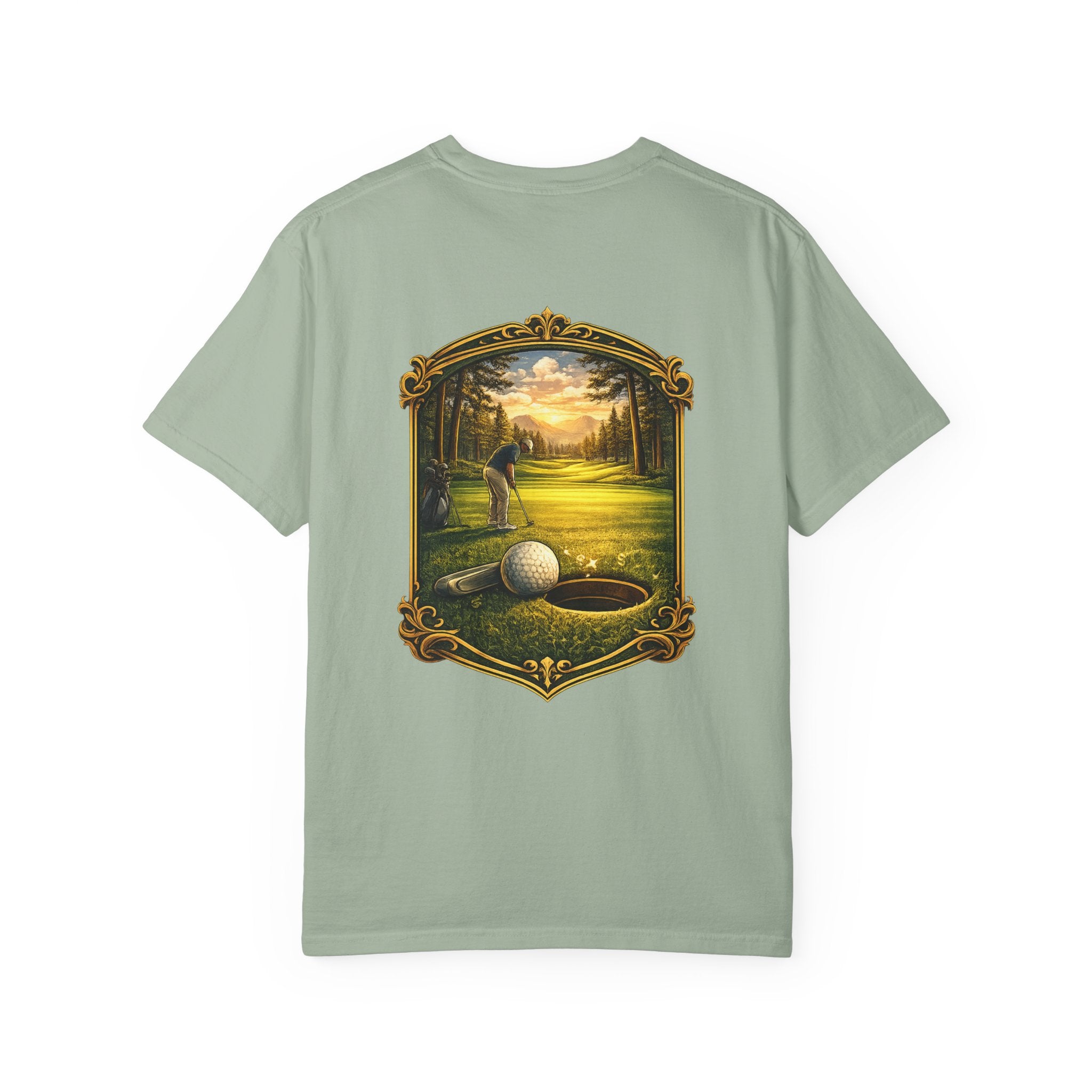 Golf Scene T-Shirt — "If You Can Read This I'm Behind The Putt" Vintage Badge Tee