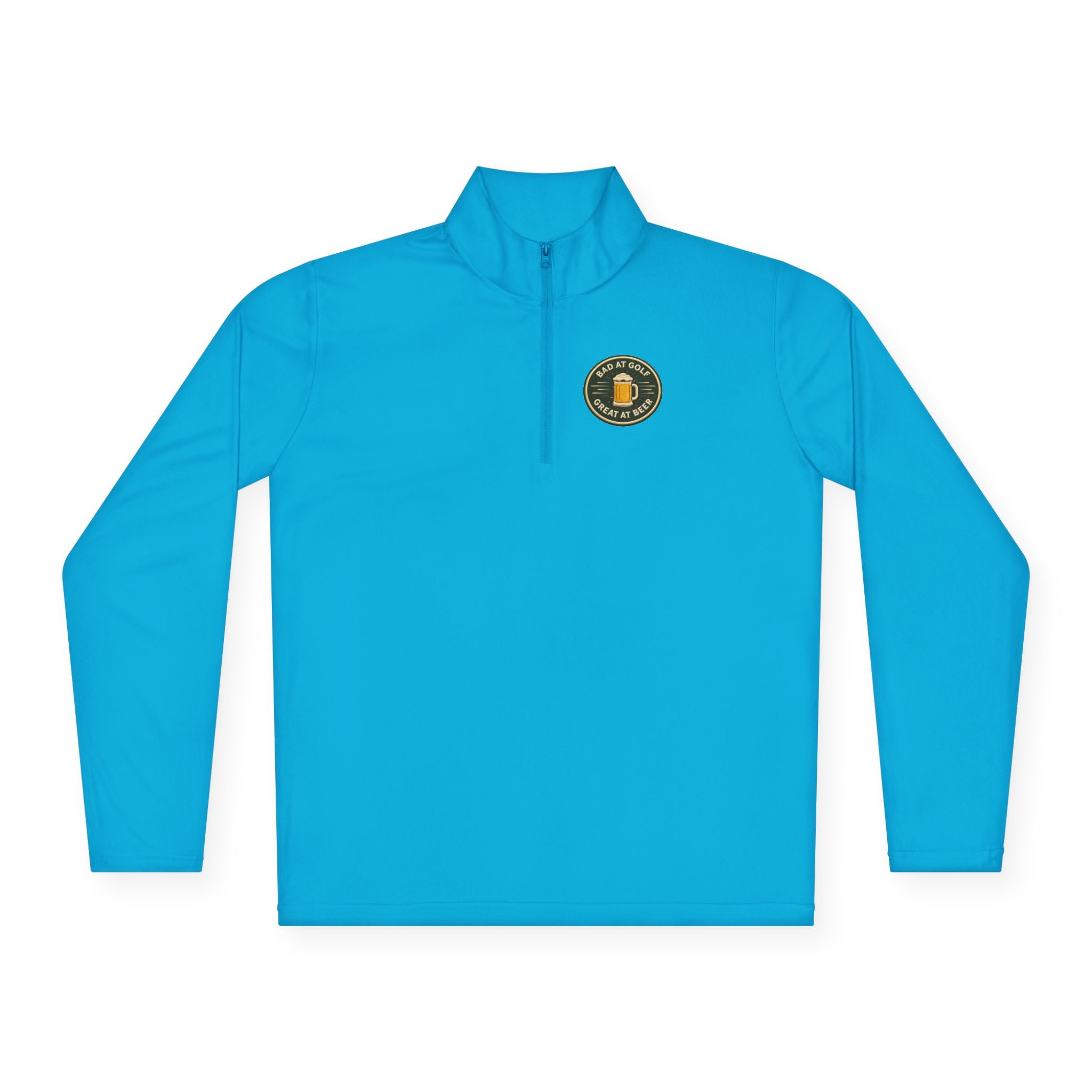 Quarter-Zip Pullover — Embroidered Green Crest Logo