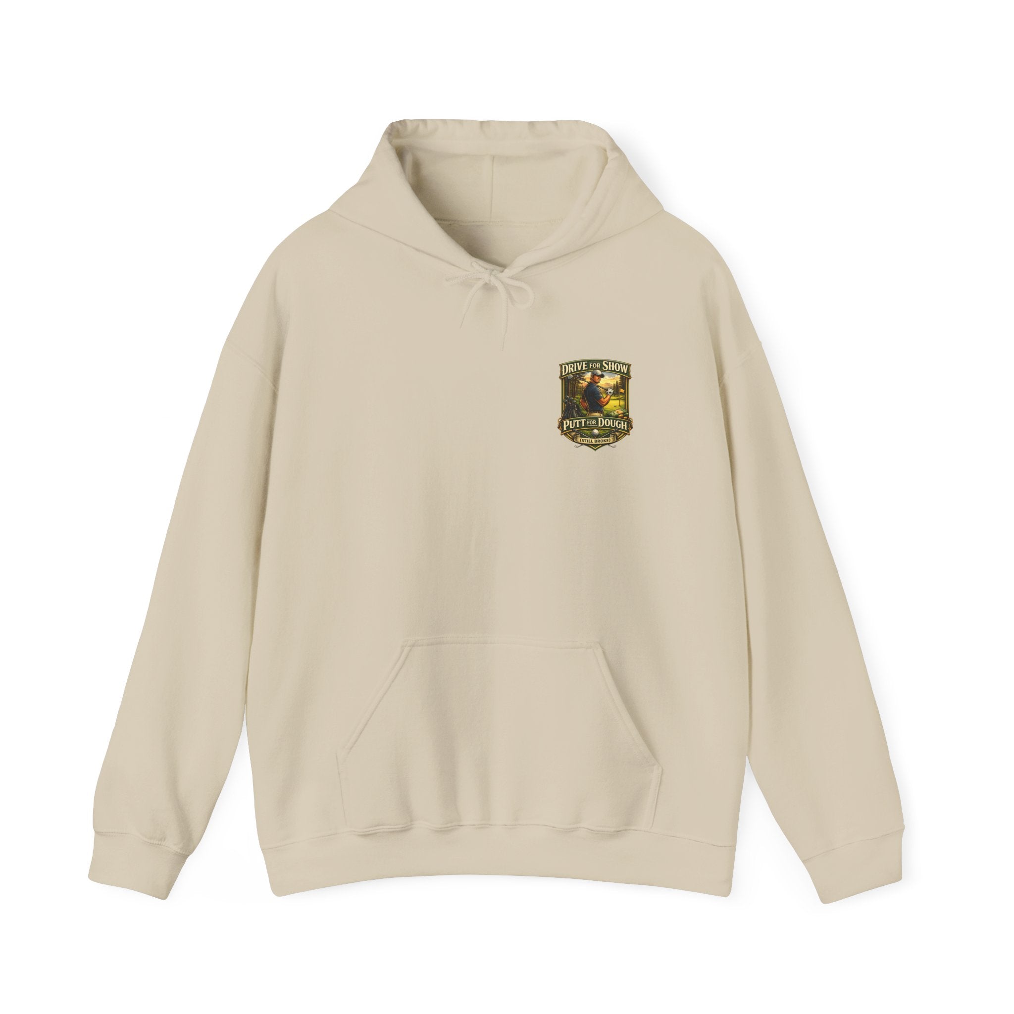 Golf Hoodie - "Grip It & Sip It" Golfer Hoodie with Retro Outdoors Badge