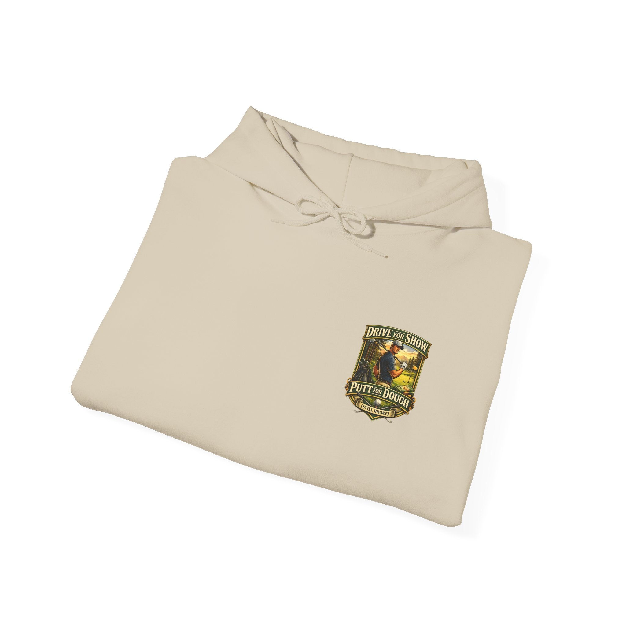 Golf Hoodie - "Grip It & Sip It" Golfer Hoodie with Retro Outdoors Badge